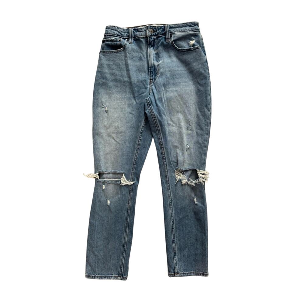Abercrombie & Fitch High Rise Curve Love Distressed Denim Jeans 26 Womens